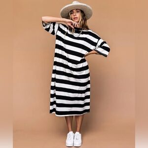 Dressed in LALA Striped Ozzy Midi Dress